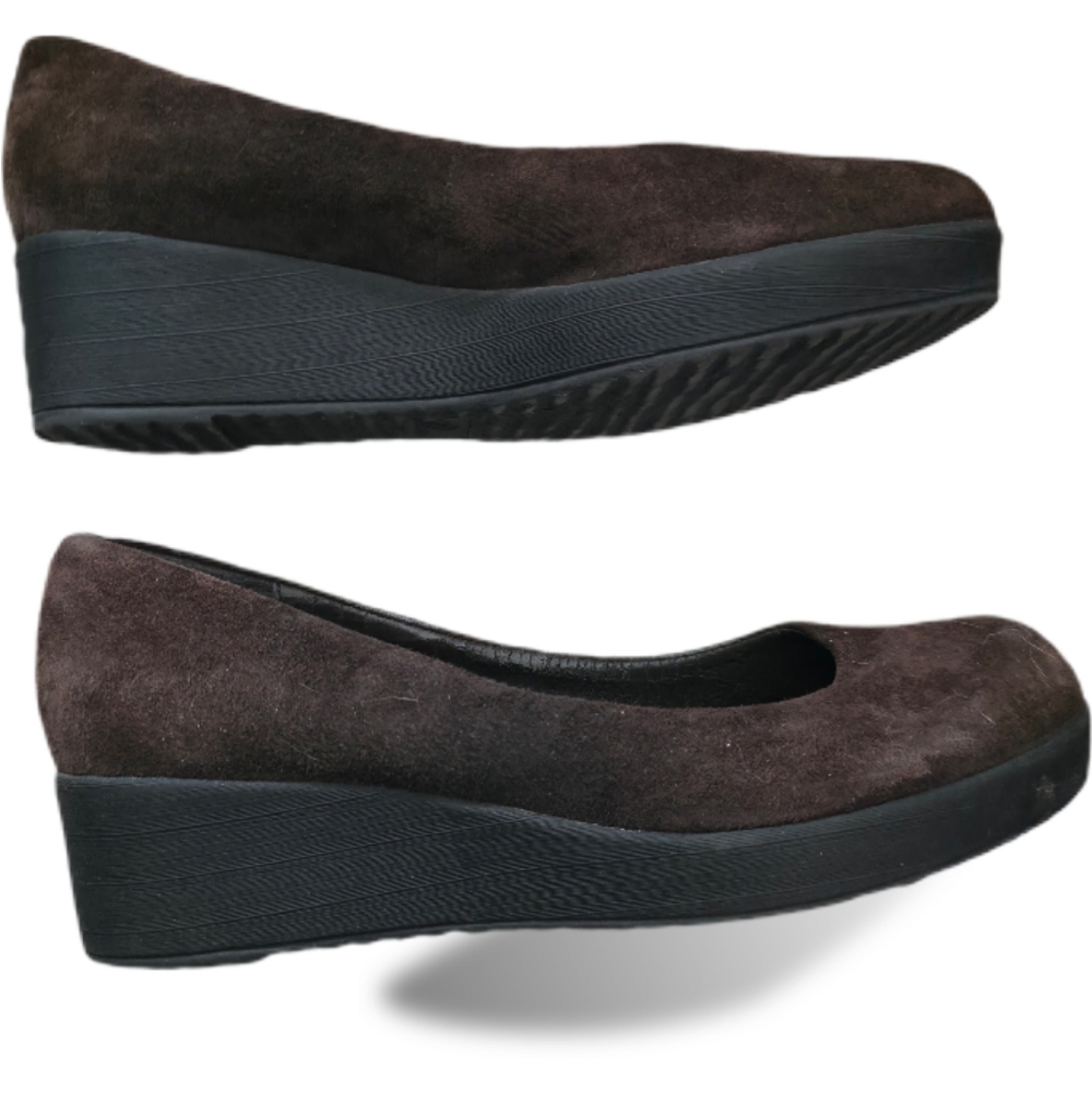 Mia Amore Size 7 Erika Suede Brown Wedge Shoes